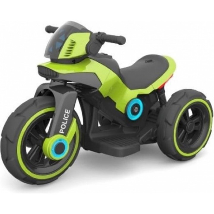 Elektromobilis motociklas Motor Police žalias